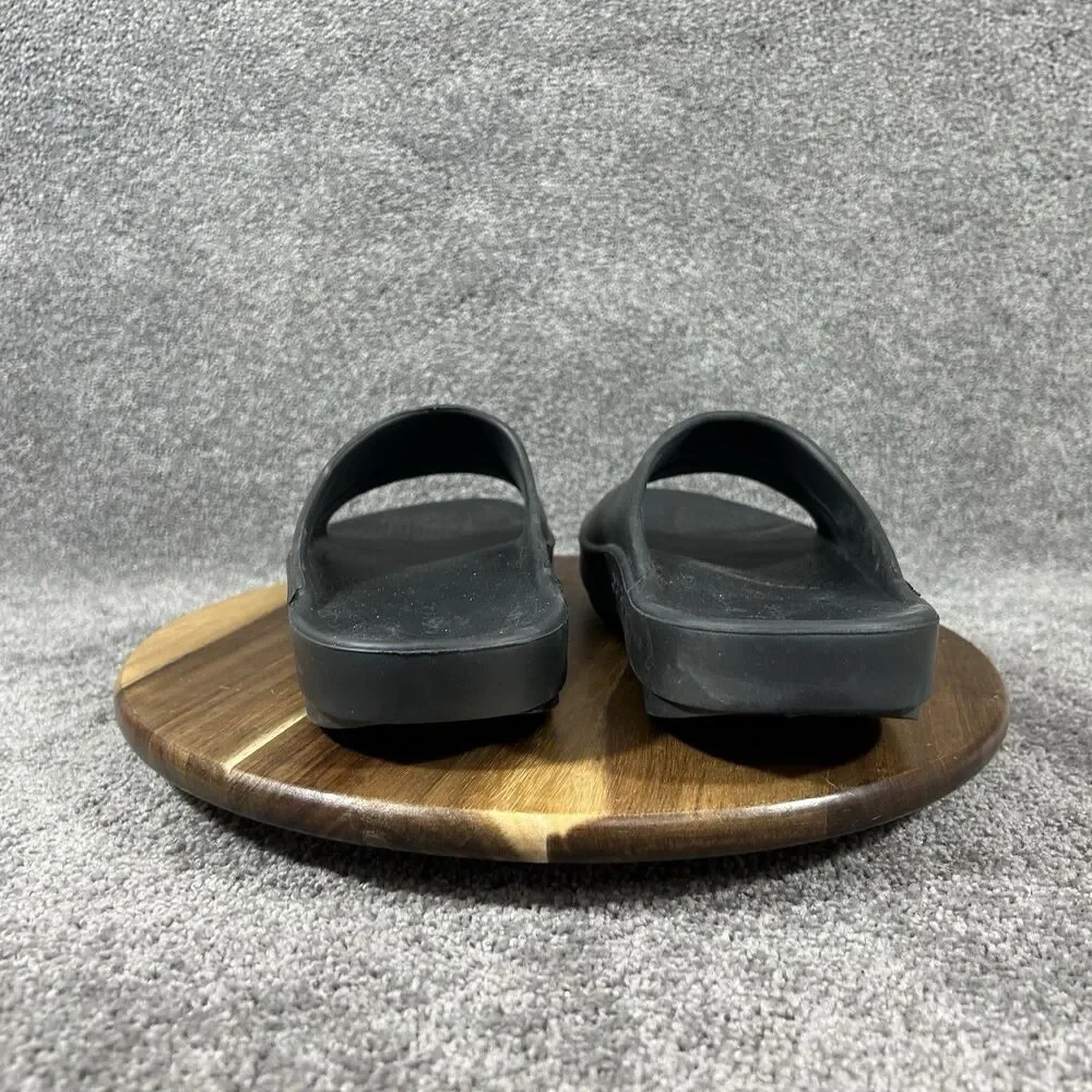 OOFOS OOahh Mens Size 10 Black Sport Sandals Recovery Gym Athletic Slides Used